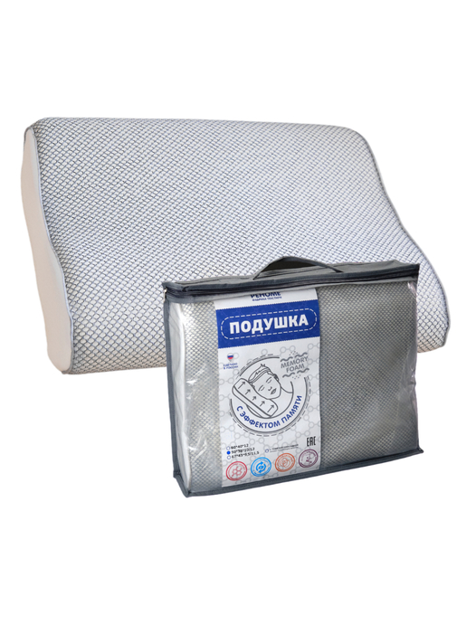 Подушка ортопедическая Memory foam Реноме <14/307,  Эргономика С (сетка), 50*38*12>